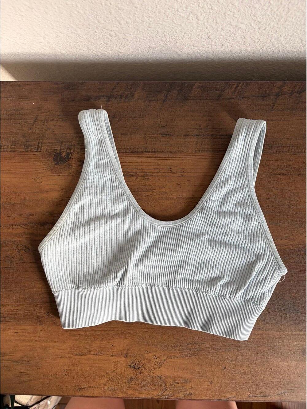 Aerie blue ribbed sports bra size XS. No removable pads